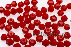 CBI449 Opaque Red Bi-cone  x 50