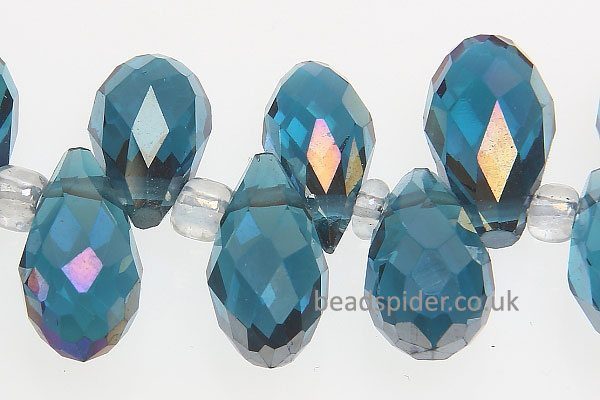 Teal AB Coated Crystal Drop