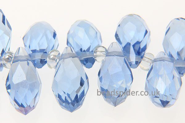 Dusty Blue AB Coated Crystal Drop