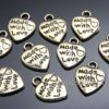 "Made With Love" Gold Heart Charm