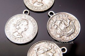 Silver Coin Charm