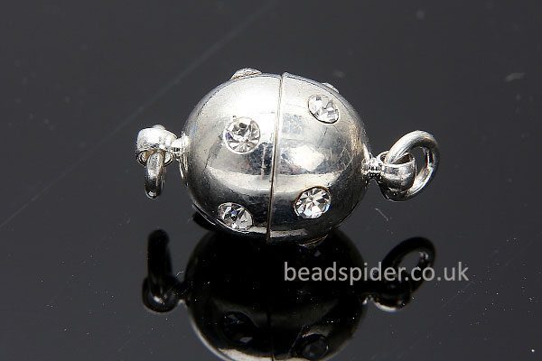 Magnetic Crystal Studded Ball Clasp