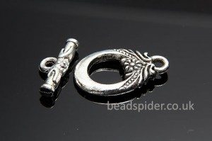 Floral Oval Toggle Clasp