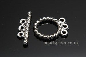 3 Strand Twisted Loop Toggle Clasp