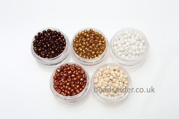 Bronze-Cream Colours Seed Bead Pack