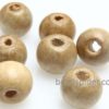 Wood Tan Round Bead