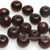 Wood Dark Varnish Round Bead