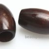 Wood Dark Varnish Oval Bead