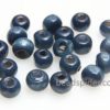 Wood Blue Round Bead