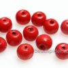 Wood Red Round Bead