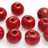 Wood Red Round Bead