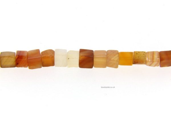 Natural Agate 4mm Cubes