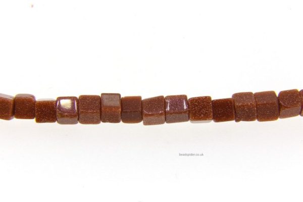 Goldstone 4mm Cubes