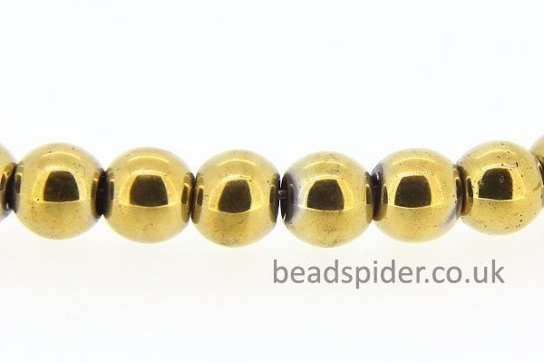 Hematite Gold Coloured Rounds