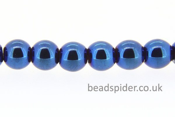 Hematite Blue Coloured Rounds