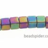 Hematite Matte Rainbow Coloured Cubes
