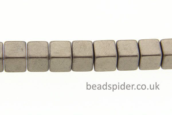 Hematite Matte Stone Coloured Cubes