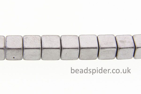 Hematite Matte Silver Coloured Cubes