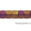 Hematite Matte Purple / Gold Coloured Cubes