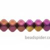 Hematite Facetted Purple / Gold Coloured Cubes