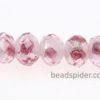 Soft Pink with Hot Pink Roses with Silver Shimmer-dust Swirls on White
