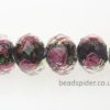 Black with Pink Roses Leaves and Copper Shimmer-dust Specs