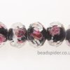 Black with Pink Roses with Silver Shimmer-dust Swirls