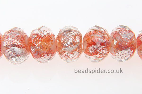 Orange and White with Silver Shimmer-dust