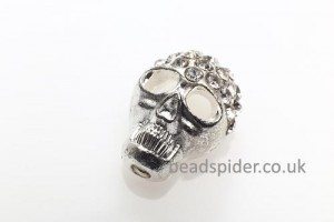 Crystal Silver Sparkle Skull