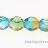 Golden Yellow Teal Hurricane Czech Glass