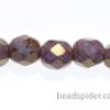 Opaque Metalic Gold Lilac  Czech Glass