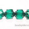 Emerald Green Silver  Czech Glass