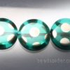 Green with Silver Spot Czech Glass