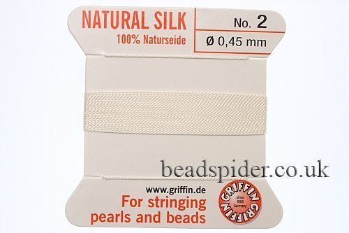 White 100% Silk Knotting Thread size 2