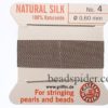 Grey 100% Silk Knotting Thread size 4