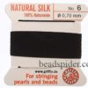 Black 100% Silk Knotting Thread size 6