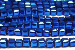 Electric Blue AB Crystal Cube