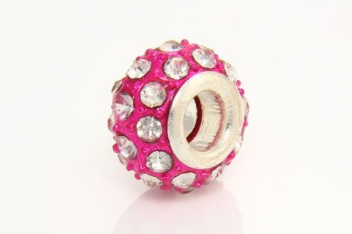 Clear with Hot Pink Marcasite Donut