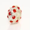 Ruby with Silver Marcasite Small Donut