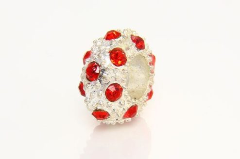 Ruby with Silver Marcasite Small Donut