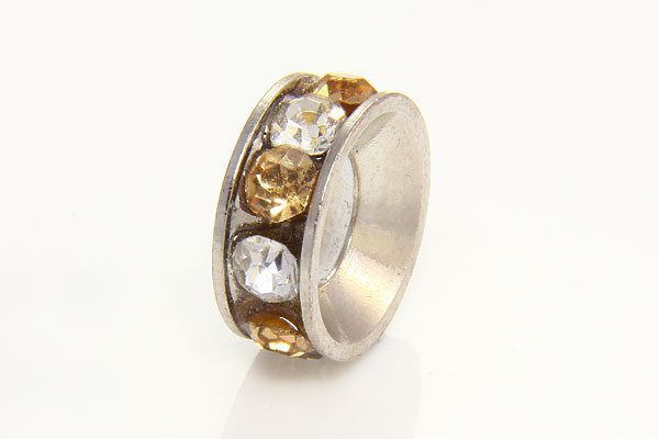 Champagne and Clear Antiqued Ring