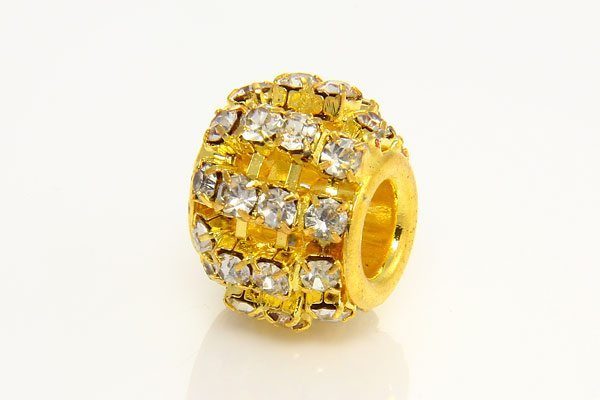 Clear Diamante Studded Gold Barrel