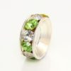 Peridot and Clear Studded Ring