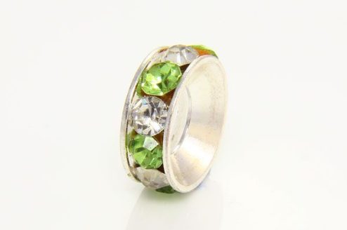 Peridot and Clear Studded Ring