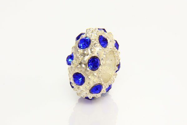 Cobalt Blue with Silver Marcasite Small Donut