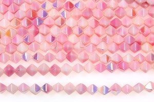 Opaque 2 Tone Pink AB Bi-cones