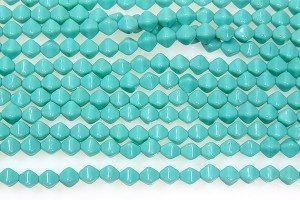 Opaque Turquoise Bi-cones