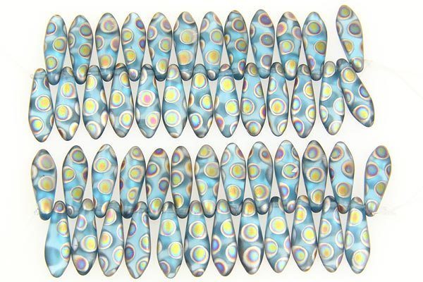 Dichroic Teal Frosted Daggers
