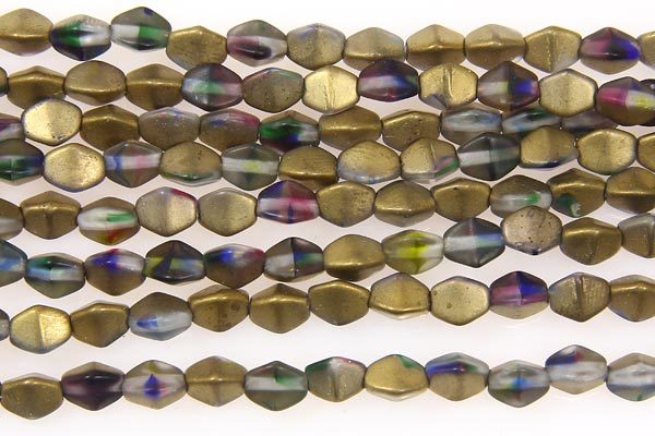 Frosted Eqyptian Gold Pinch Beads