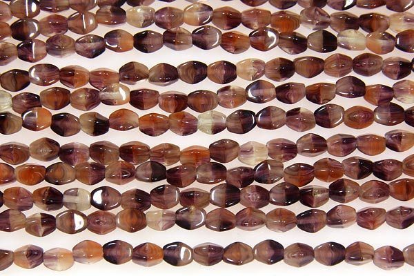 Mahogany Amethyst Swirl Pinch Beads